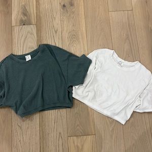 Aerie offline cropped waffle tshirt.